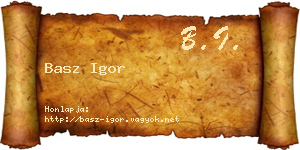 Basz Igor névjegykártya